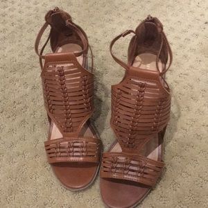 Cognac strappy sandals